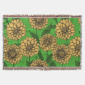 Dahlias in geel en groen deken (Voorkant)