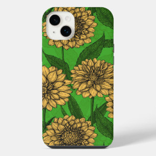 Dahlia's in geel en groen