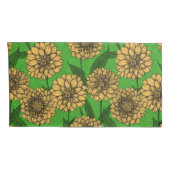 Dahlias in geel en groen kussensloop (Achterkant-Rechts)