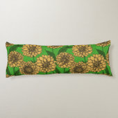 Dahlias in geel en groen lichaamskussen (Achterkant)