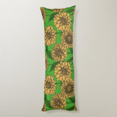 Dahlias in geel en groen lichaamskussen (Achterkant (Verticaal))