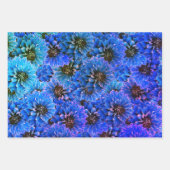 Dahlia's in koningsblauw - bloemenontwerp inpakpapier vel (Voorkant 3)