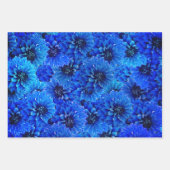 Dahlia's in koningsblauw - bloemenontwerp inpakpapier vel (Voorkant 2)