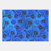 Dahlia's in koningsblauw - bloemenontwerp inpakpapier vel (Voorkant)