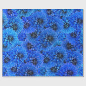 Dahlia's in koningsblauw - bloemontwerp, cadeaupapier (Vlak)