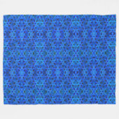 Dahlia's in koningsblauw - bloemontwerp, fleece deken (Voorkant (Horizontaal))