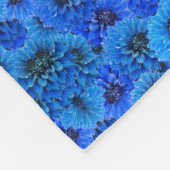 Dahlia's in koningsblauw - bloemontwerp, fleece deken (Hoek)