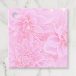 Dahlias in zacht roze bedankjes labels