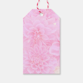 Dahlias in zacht roze cadeaulabel