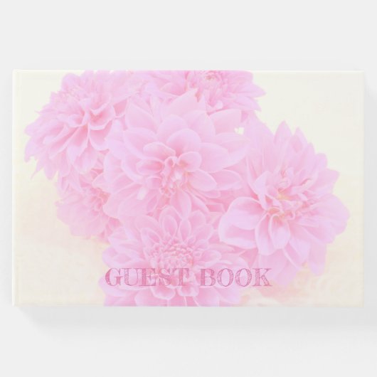 Dahlias in zacht roze gastenboek (Voorkant)