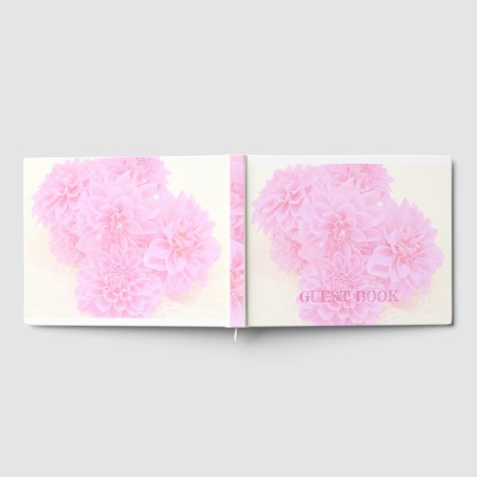Dahlias in zacht roze gastenboek (Volledig)