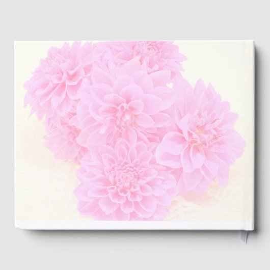 Dahlias in zacht roze gastenboek (Achterkant)