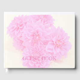 Dahlias in zacht roze gastenboek