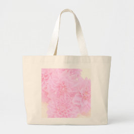 Dahlias in zacht roze grote tote bag