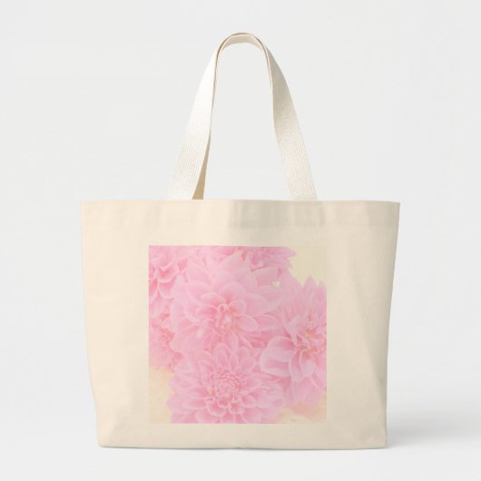 Dahlias in zacht roze grote tote bag (Voorkant)