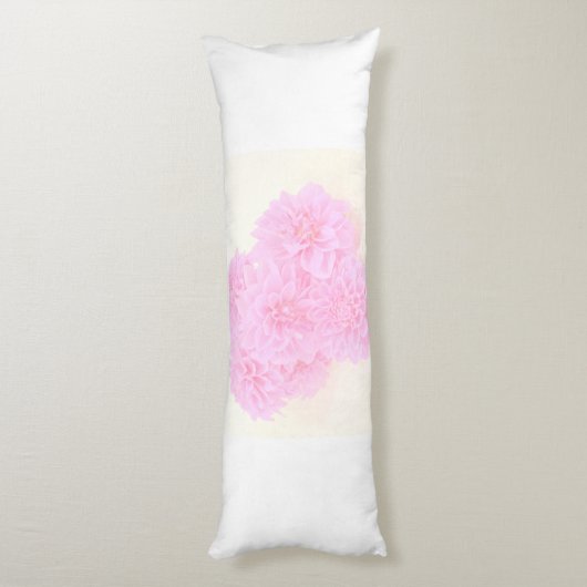 Dahlias in zacht roze lichaamskussen (Achterkant (Verticaal))