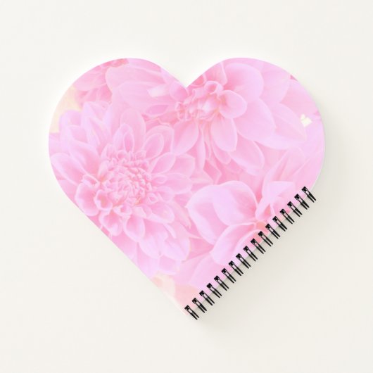 Dahlias in zacht roze notitieboek (Achterkant)