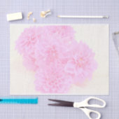 Dahlias in zacht roze tissuepapier (Craft)