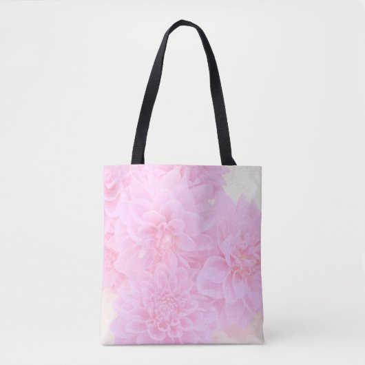 Dahlias in zacht roze tote bag (Voorkant)