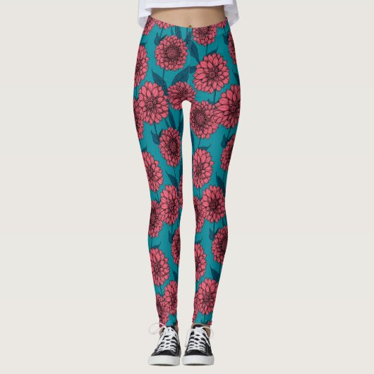 Dahlias Leggings (Voorkant)