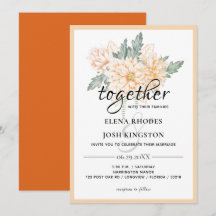 Dahlias - Marmalade Wedding Invite