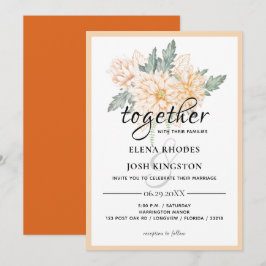 Dahlias - Marmalade Wedding Invite Kaart