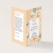 Dahlias Marmalade Wedding Programme Kaart (Buitenkant)