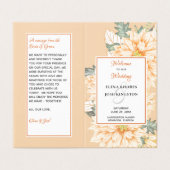 Dahlias Marmalade Wedding Programme Kaart (Buitenkant ongevouwen)