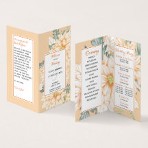 Dahlias Marmalade Wedding Programme