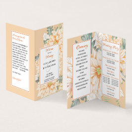 Dahlias Marmalade Wedding Programme Kaart