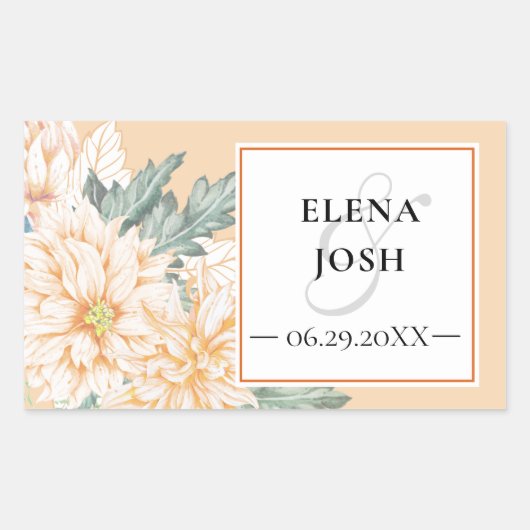 Dahlias Marmalade Wedding Sticker (Voorkant)