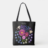 Dahlias met Bluebells Canvas tas (Achterkant)