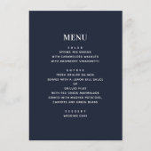 Dahlias. Navy bloemenbruiloft. Blauwe tuinbloemen Menu (Voorkant)