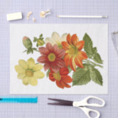 Dahlias Oranje witte gele rode bloem Tissuepapier (Craft)