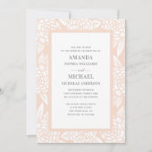 Dahlias. Roze tuinbloemen. Blush bloemenbruiloft Kaart (Voorkant)