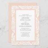 Dahlias. Roze tuinbloemen. Blush bloemenbruiloft Kaart (Voorkant / Achterkant)