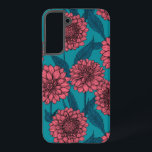 Dahlias Samsung Galaxy Hoesje<br><div class="desc">Naadloos patroon gemaakt van met de hand getrokken dahlia-bloemen</div>