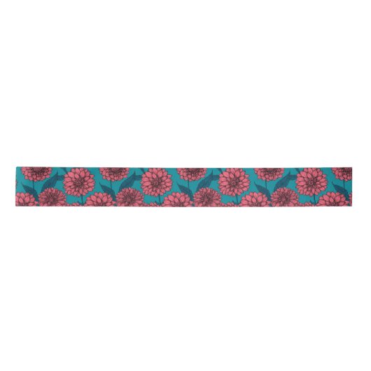 Dahlias Satin Ribbon Satijnen Lint (Voorkant)