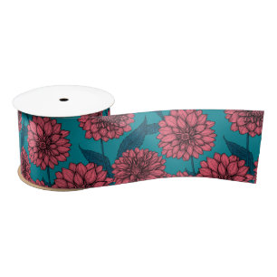 Dahlias Satin Ribbon Satijnen Lint