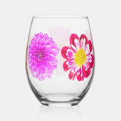 Dahlias Stemless Wine Glass Wijnglas Zonder Voet (Rechts)