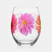 Dahlias Stemless Wine Glass Wijnglas Zonder Voet (Links)