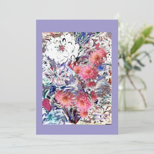 Dahlias Thank You Card Bedankkaart (Staand voorkant)