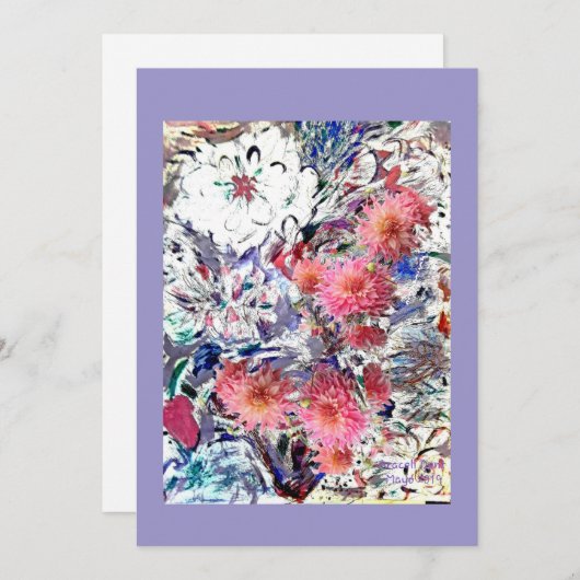 Dahlias Thank You Card Bedankkaart (Voorkant / Achterkant)