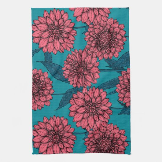 Dahlias Theedoek (Verticaal)