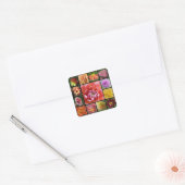 dahlias vierkante sticker (Envelop)