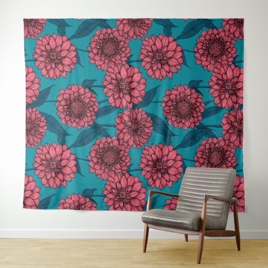 Dahlias Wandkleed (In Situ (horizontaal))