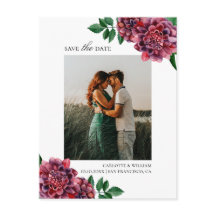 Dahlias. Watercolor tuinfloorsal Save the Date