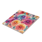 Dahlias Waterverf Floral Tegeltje (Zijkant)