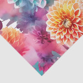 Dahlias Waterverf Floral Tissuepapier (Detail)