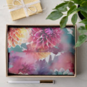 Dahlias Waterverf Floral Tissuepapier (Geschenk)